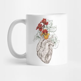 Human heart with flowers Mug